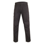 A pair of black pants on top of a table.